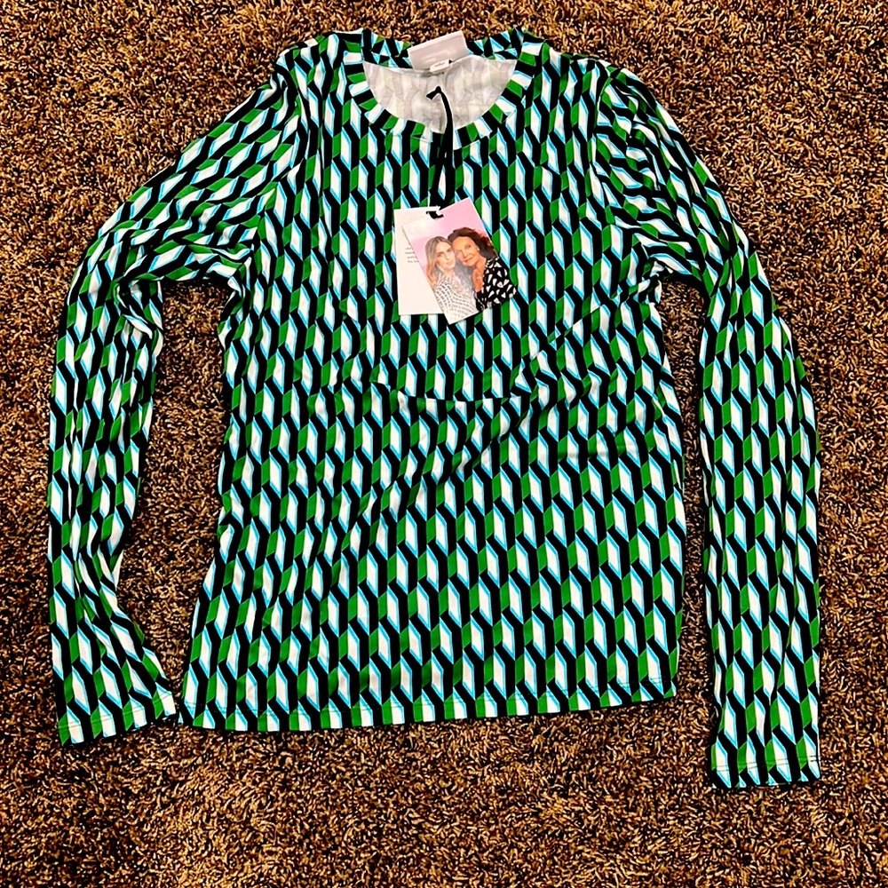 NWT Diane Von Furstenberg for Target geometric print blouse